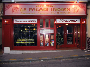 Fa&ccedil;ade de notre restaurant le Palais Indien &agrave; Rouen